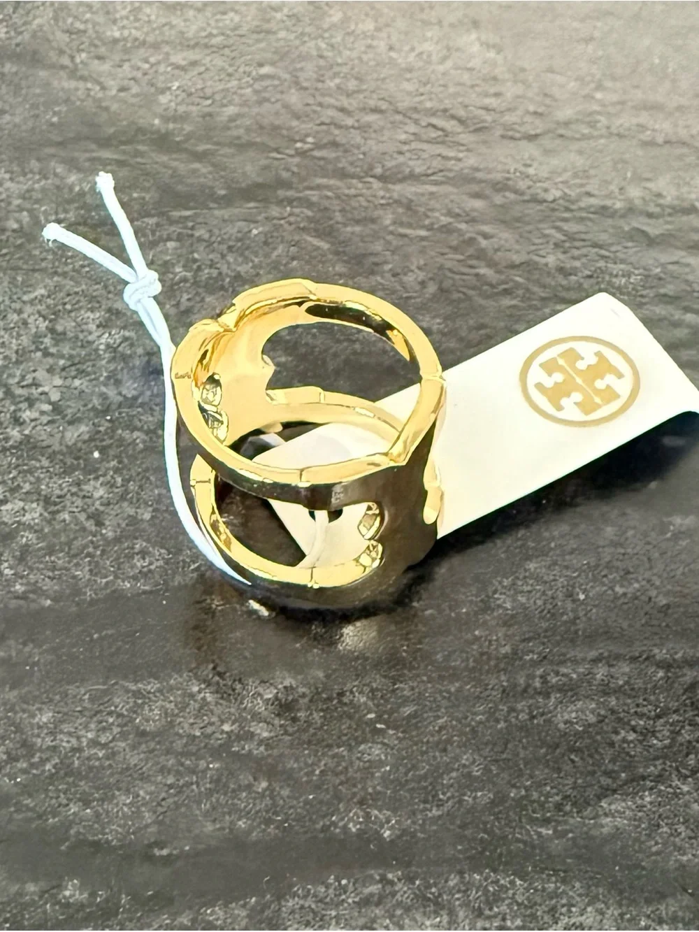 Tory Burch Gold Sculptural Statement Ring - Women Accessories